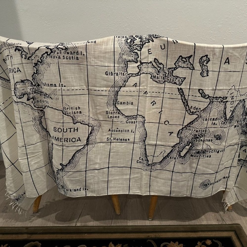 Thomas Paul cotton world map scarf